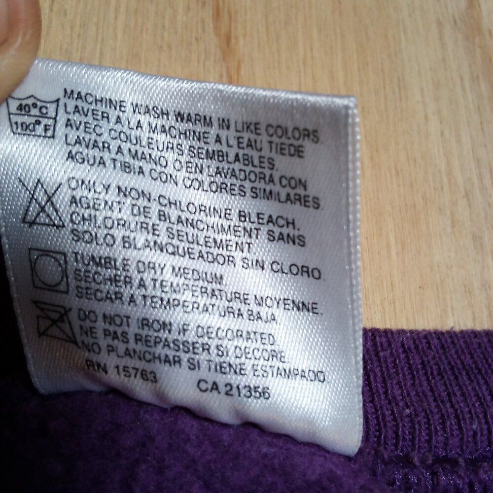 Vintage Hanes Blank Crewneck Sweatshirt Purple Women - Picture 4 of 5